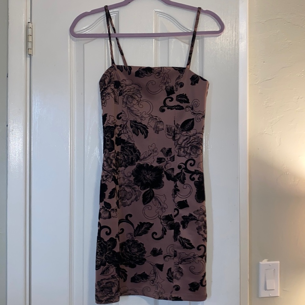 Short purple & black club dress